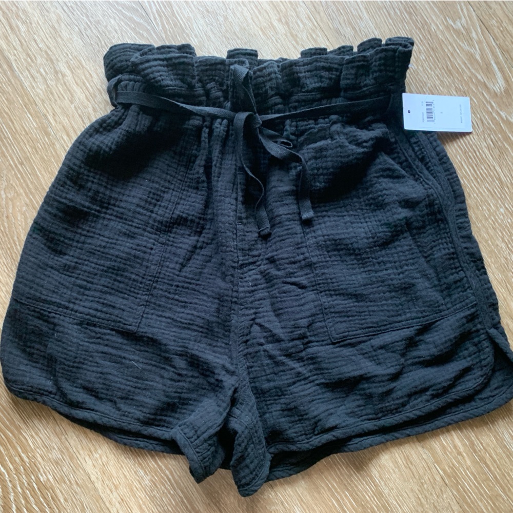 Splendid Cotton Hi-Waisted Paperbag Shorts